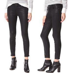 7 For All Mankind - Black Coated Skinny Jeans